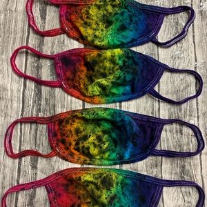 Cotton rainbow tie dye paint splatter masks